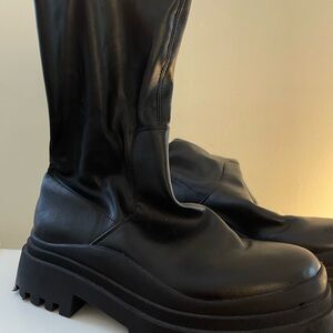 Zara Black Chunky Platform Boots